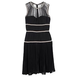 Vestido de longitud media Alexander McQueen en poliamida negra
