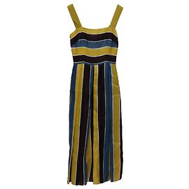 Vestido midi a rayas en seda multicolor de Dolce & Gabbana