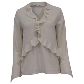 IRO Rüschentop aus weißem Polyester - Iro