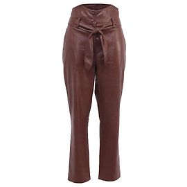 Nanushka Ethan Vegan Leather Pants In Burgundy Polyester