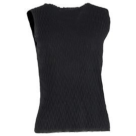 Missoni Textured Knit Tank Top in Black Cotton