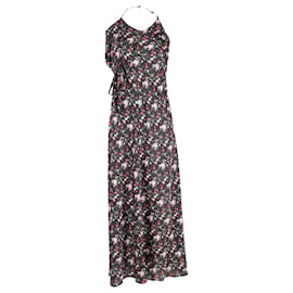 Vestido maxi de estampado floral y cadena en poliéster multicolor de Paco Rabanne