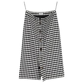 Falda midi de cuadros Woven Balenciaga en poliéster negro