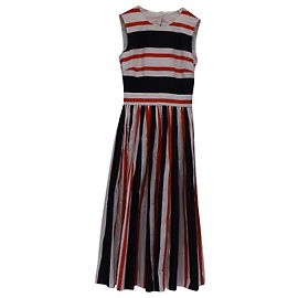 Vestido midi a rayas Dolce & Gabbana en algodón multicolor