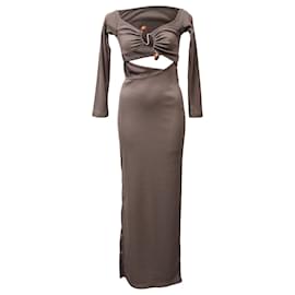Autre Marque Vestido maxi off-shoulder Distort Quartz de Christopher Esber en poliéster marrón