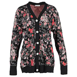 Paco Rabanne Strickjacke mit floralem Muster aus mehrfarbiger Wolle