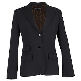 Turlington Blazer aus schwarzer Gabardine aus Schurwolle von Dolce & Gabbana