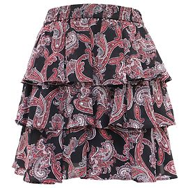 Falda de georgette con volantes paisley multicolor de Michael Michael Kors en poliéster