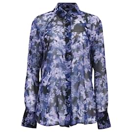 Altuzarra Chika Bedruckte Bluse aus Marineblauem Polyester
