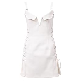 Vestido Mini con Bolsillo Hook & Eye Dion Lee en Rayón Blanco - Autre Marque