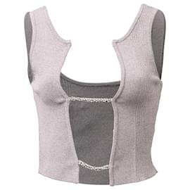 Verzierte Gitter-Top aus grauer Viskose von Christopher Esber - Autre Marque