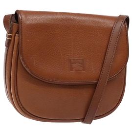 Autre Marque Borsa a Spalla Burberrys in Pelle Marrone Oro Auth BA4256