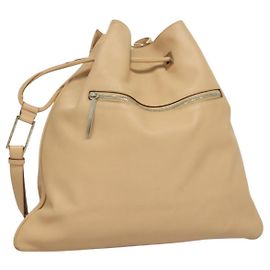 Gucci Borsa a Spalla in Pelle Beige Argento Auth bs27650