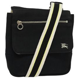 Borsa a spalla Burberry Blue Label in tela nera e argento autentica bs27397
