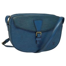 LOUIS VUITTON Epi June Feuille Shoulder Bag Blue M52155 LV Auth 135469