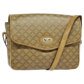 Céline Borsa a Spalla in Tela Macadam CELINE PVC Beige Oro Auth bs28302