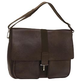 Bulgari Borsa a Spalla BVLGARI in Pelle Marrone Argento Autentica bs28028