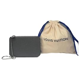 Porta tarjetas de cuero vintage Louis Vuitton Le Dauphine gris