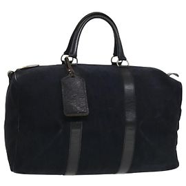Christian Dior Trotter Canvas Boston Tasche aus Wildleder in Marineblau und Silber authentisch bs27975