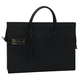 GUCCI GG Canvas Handtasche Schwarz Silber 015 3708 Auth ep9732