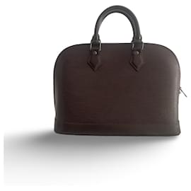 Borsa Louis Vuitton Alma PM in pelle epi color cioccolato