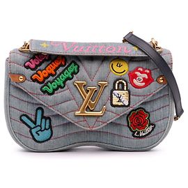 Louis Vuitton Blu Edizione Limitata Patches in Denim New Wave Catena MM
