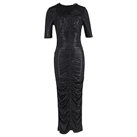 Vestido franzido Abigail em poliéster preto da Rotate Birger Christensen - Autre Marque