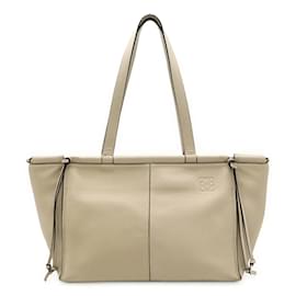 Borsa Tote Cushion Small in pelle beige chiaro di Loewe