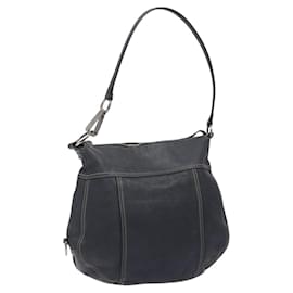 Borsa a Spalla in Pelle Prada Blu Navy Argento Autentica 132232