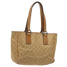 Borsa a mano in tela GG Gucci marrone 113019 Auth 134527