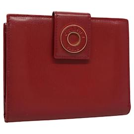 Portafoglio Compatto CÉLINE Pelle Rossa Oro Auth 132803