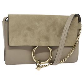 Chloé Borsa a Spalla Chloe Fay in Pelle Greige Dorata Auth BA4020