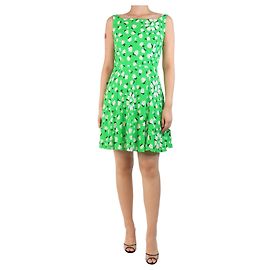 Autre Marque Grünes ärmelloses Blumenkleid - Größe UK 10