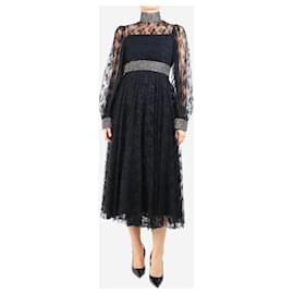 Robe en dentelle florale noire ornée - taille UK 8 - Christopher Kane