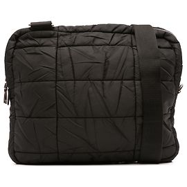 Bolso cruzado de tessuto acolchado negro Prada