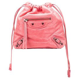 Pochette con cordino Motocross Move On in pelle di agnello rosa di Balenciaga