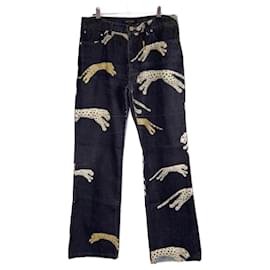 Jeans vintage Cavalli con estampado animal de leopardo y tigre - Roberto Cavalli