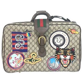 Borsa da viaggio Gucci GG Supreme Angry Cat Snake Patch