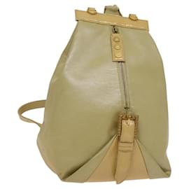 Zaino in pelle beige oro Auth bs27362 - Versace