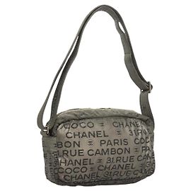 Borsa a Spalla CHANEL Unlimited in Tela Rivestita con CC Argento Auth bs27674