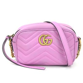Bolsa de Ombro de Couro GG Marmont da Gucci - Uva