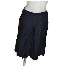 Pantalones cortos Fabiana Filippi de lino efecto falda azul