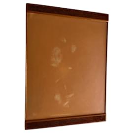 Hermès Desk Pad – wood (lacquered vavona burl) and beige leather, 38 x 52 cm