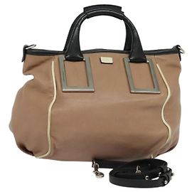 Chloé Borsa a mano Chloe Etel in pelle 2 in 1 rosa argento Auth BA4166