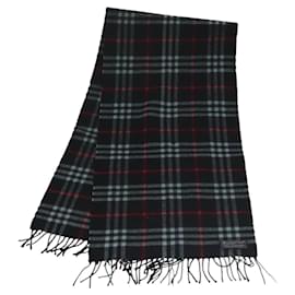 Autre Marque Sciarpa Nova Check in cashmere di Burberrys, blu navy, autentica am8657