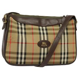Autre Marque Bolso de Hombro Burberrys Nova Check de Lona Beige Auth BA4043