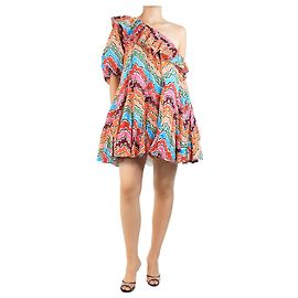 Autre Marque Buntes Mini-Kleid mit einem Schultergurt - Größe M