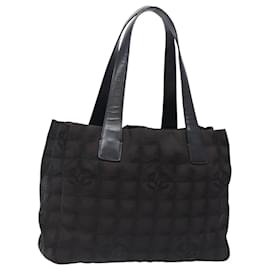 CHANEL Neue Reisetasche Nylon Dunkelbraun Schwarz CC Auth BA4258