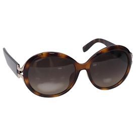 Gafas de sol Salvatore Ferragamo de plástico marrón Auth BA4243