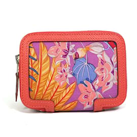 Portafoglio bifold Hermes Soie Cool Flamingo Party - Hermès